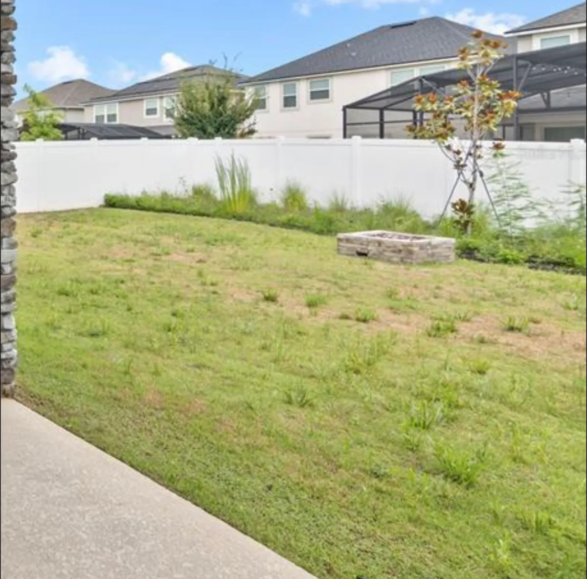 Lawn with brown patches and weeds before using Lawn HQ